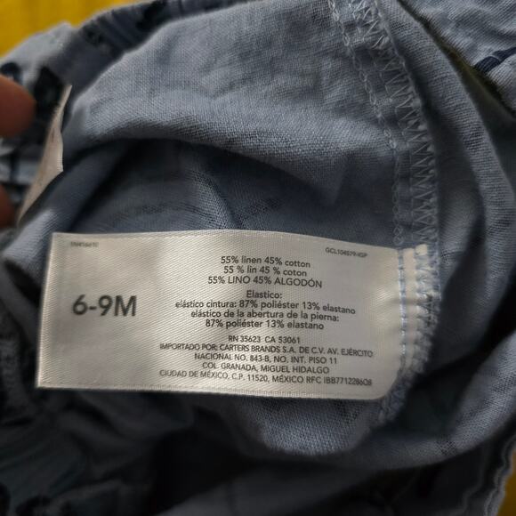 Child of Mine by Carter's size 6-9 Months Beachy Summer Linen Blend Play Comfy - Picture 6 of 6